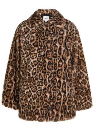 Reformation Stable Faux fur Coat - Leopard - XS (UK6 / XS)