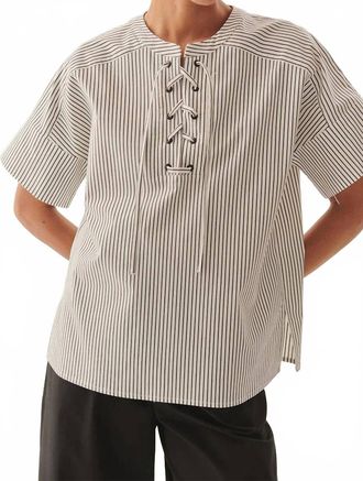 Exquise Milani Blouse In Black-White