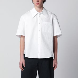 S&eacute;fr Waylon white cotton poplin shirt