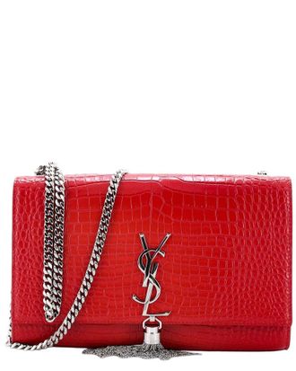 Saint Laurent Classic Monogram Tassel Crossbody Bag Crocodile Embossed Medium (Authentic Pre-Loved)