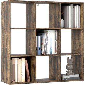 HOMCOM Homcom - 9 Cube Storage Unit Cabinet Bookcase Display Shelves, Rustic Brown