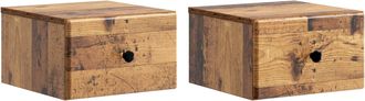 vidaXL Mesita De Noche De Pared 2 Uds. Madera Envejecida Vidaxl