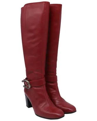 Gucci Womens Leather Knee-High Boot (Authentic Pre-Loved)