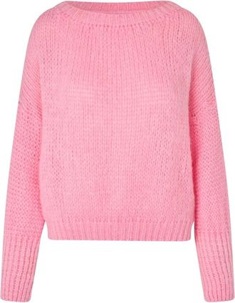 Lollys Laundry Rondgebreide trui - Dames - Ronde hals truien - Roze - 2XL - Truien & Vesten
