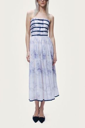 Nocturne Bow Detail Strapless Midi Dress in Multi-Colored at Nordstrom, Size X-Small Eu