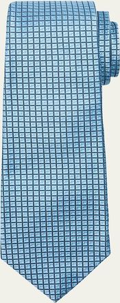 Kiton Mens Geometric Jacquard Silk Tie