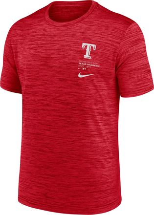 Nike Texas Rangers Velocity Nike Mens Dri-FIT MLB T-Shirt in Red | NKPQ62QTER-J0N