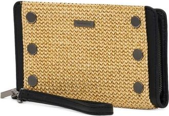 Hammitt Bryant Wallet in Noir Smooth Raffia/Gunmetal at Nordstrom