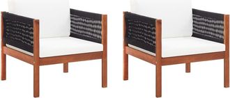 vidaXL Sillas De Jard&iacute;n 2 Unidades Madera Maciza De Acacia Vidaxl
