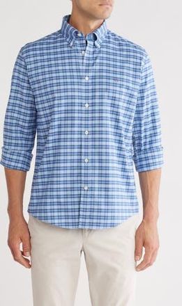 Brooks Brothers Regular Fit Plaid Stretch Button-Down Dress Shirt in Navy at Nordstrom Rack, Size Small