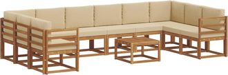 vidaXL Conjunto De Sof&aacute;s De Exterior 11 Uds. Natural Y Beige Vidaxl