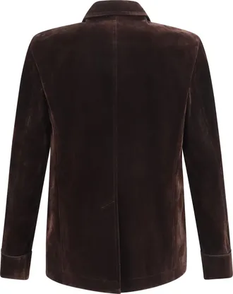 Tom Ford Mens Cotton-Blend Blazer Brown Multicolor Cotton; Viscose Jacket