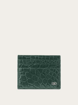 Ferragamo Men Gancini credit card holder Green