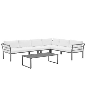 Manhattan Comfort Sunnyside Modern Corner Patio Conversation Set With Table