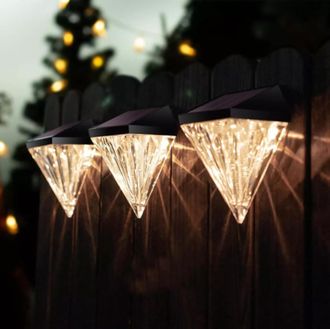 OEM Apliques Solares De Pared Con Forma De Diamante, Focos Led Para Puertas Y Vallas, Iluminaci&oacute;n Exterior Para Caminos Y Escaleras De Jard&iacute;n