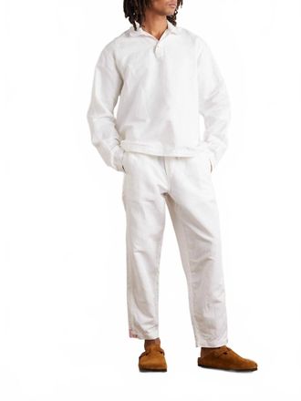 Orlebar Brown Roland Embroidered Cotton Linen Polo Shirt In Sea Mist