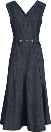 Brunello Cucinelli Twill flared dress in Denim at Nordstrom, Size 3X-Large Eu