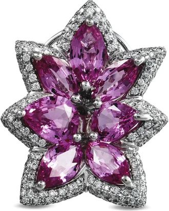 De Grisogono Orecchini in oro bianco 18 carati con diamanti e zaffiri - Rosa