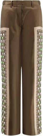 Tory Burch Satijnen Broek - Dames - Straight fit broeken - Bruin - 2XS - Satijn - Broeken