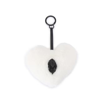Kurt Geiger Womens Heart F Fur Charm - White - One Size