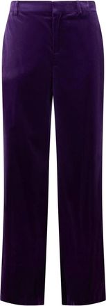 Alberta Ferretti Zachte Cropped Broek - Dames - Vrijetijds broeken - Paars - M - Katoen - Broeken