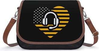 Generic 911 Dispatcher U.S. Flag Fashion Womens Crossbody Bags Novelty Handbag Shoulder Bag Purse