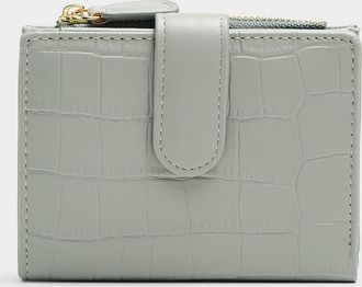 Simons Womens Bifold faux-croc wallet