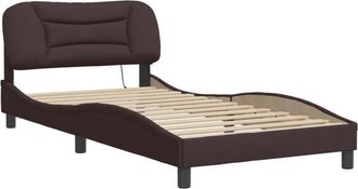 vidaXL Vidaxl - Estructura Cama Con Led Sin Colch&oacute;n Marr&oacute;n Oscuro 100x200 Cm