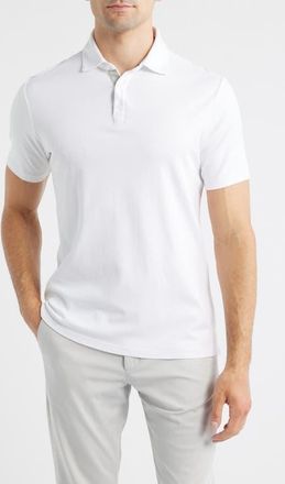 Robert Barakett Georgia Solid Pima Cotton Polo in White at Nordstrom, Size Xx-Large