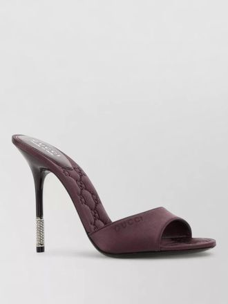Gucci satin mules open toe embellished heel