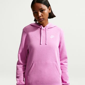 Nike Womens Nike Sportswear Club Fleece Pullover Hoodie in Purple | DQ5793-504
