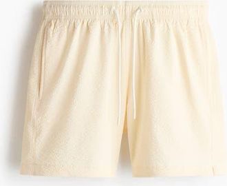 H&M Seersucker Swim Shorts in Cream at Nordstrom, Size X-Large