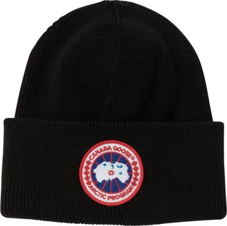 Canada Goose Zwarte Winter Beanie Hoed - Heren - Hoeden - Zwart - ONE Size - Wol - Accessoires