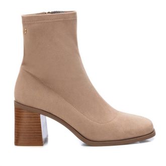 Xti Womens Microfiber Ankle Booties In Beige
