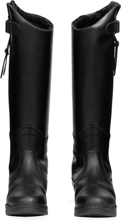 Hy Equestrian HyLAND Unisex Adult Londonderry Winter Country Leather Riding Boots (7) (Black), 7