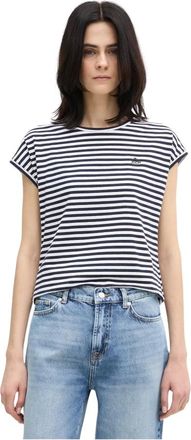 Joop Tops, Dames, Blauw, XS, Katoen, T-shirt met ronde hals