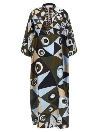 Pucci Multicolor Occhi Caftan Dress