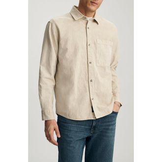 Mavi Cotton Blend Button-Up Shirt in Feather Gray at Nordstrom, Size Xx-Large