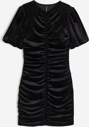 H&M Gerafftes Bodycon-Kleid - Schwarz