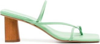 Rejina Pyo Harley square-toe 65mm sandals - women - Leather/Rubber/Leather - 38 - Green