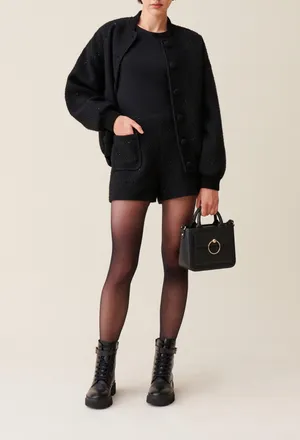 Claudie Pierlot Short tweed noir droit