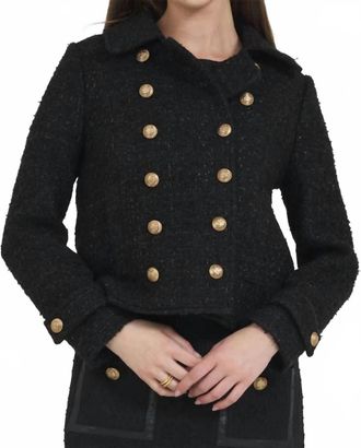 Stellah Double Breasted Peacoat In Black