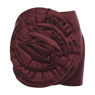 Rotate ROTATE Birger Christensen, Short Skirts, female, Red, Size: XS Satin Big Flower Skirt