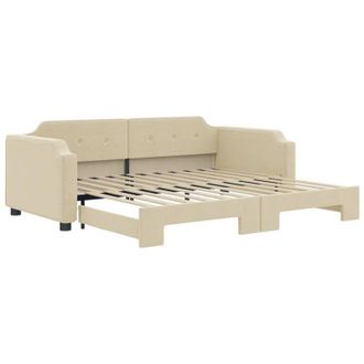 vidaXL Sof&aacute; Cama Nido Tela Crema 100x200 Cm Vidaxl