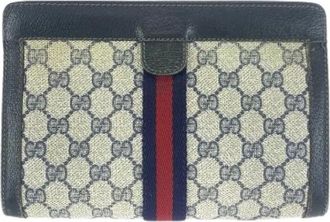 Gucci Pre-owned Clutches, female, Multicolor, Size: ONE SIZE Pre-owned GG Supreme Canvas Clutch Bag