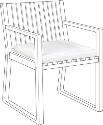 Beliani Beliani - Coj&iacute;n De Asiento Para Silla De Jard&iacute;n Con Lazos Funda Extra&iacute;ble Blanco Sassari