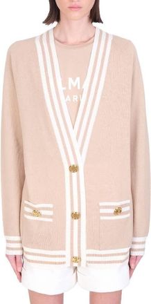 Balmain V Neck Knit Cardigan, Brand Size 40 (US Size 8)