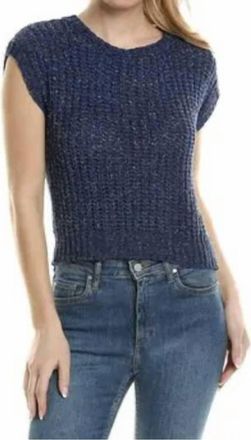 Ramy Brook Ellison Sweater In Spring Navy Tape Yarn W/ Lurex