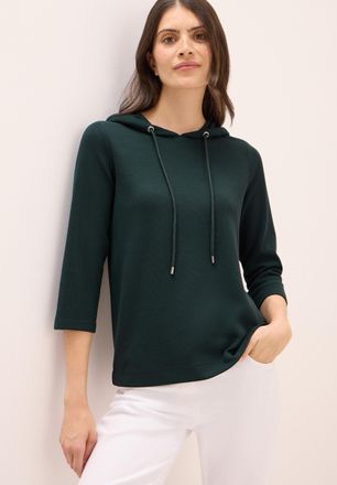 Cecil Hoodie CECIL, Damen, Gr. XS (36), ink gr&uuml;n, Sweatware, Obermaterial: 55% Viskose, 42% Polyester, 3% Elasthan. Futter: 65% Polyester, 35% Viskose, unif