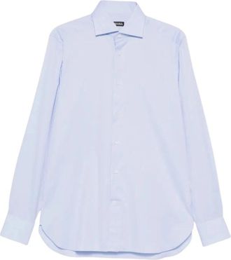 Ermenegildo Zegna Lange Mouwen Overhemd - Heren - Zakelijke Overhemden - Blauw - XL - Overhemden